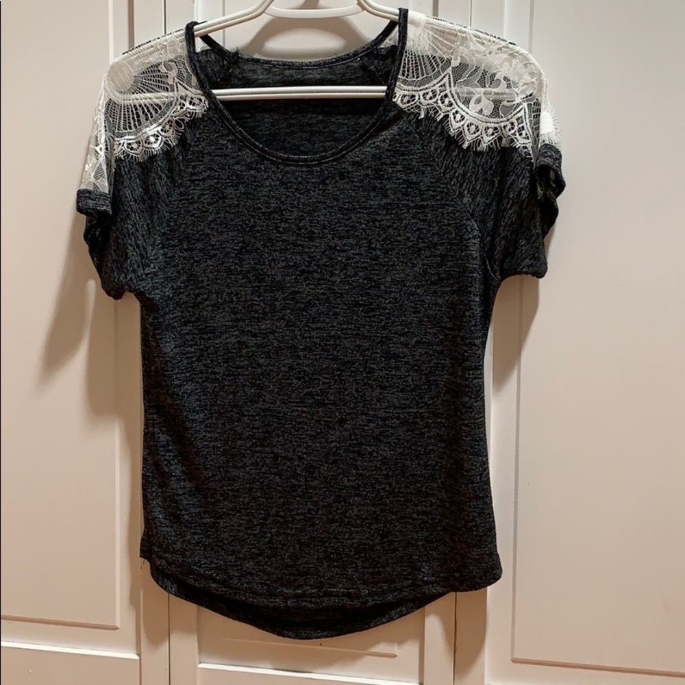 Shein Dark Gray Short Sleeve T-Shirt